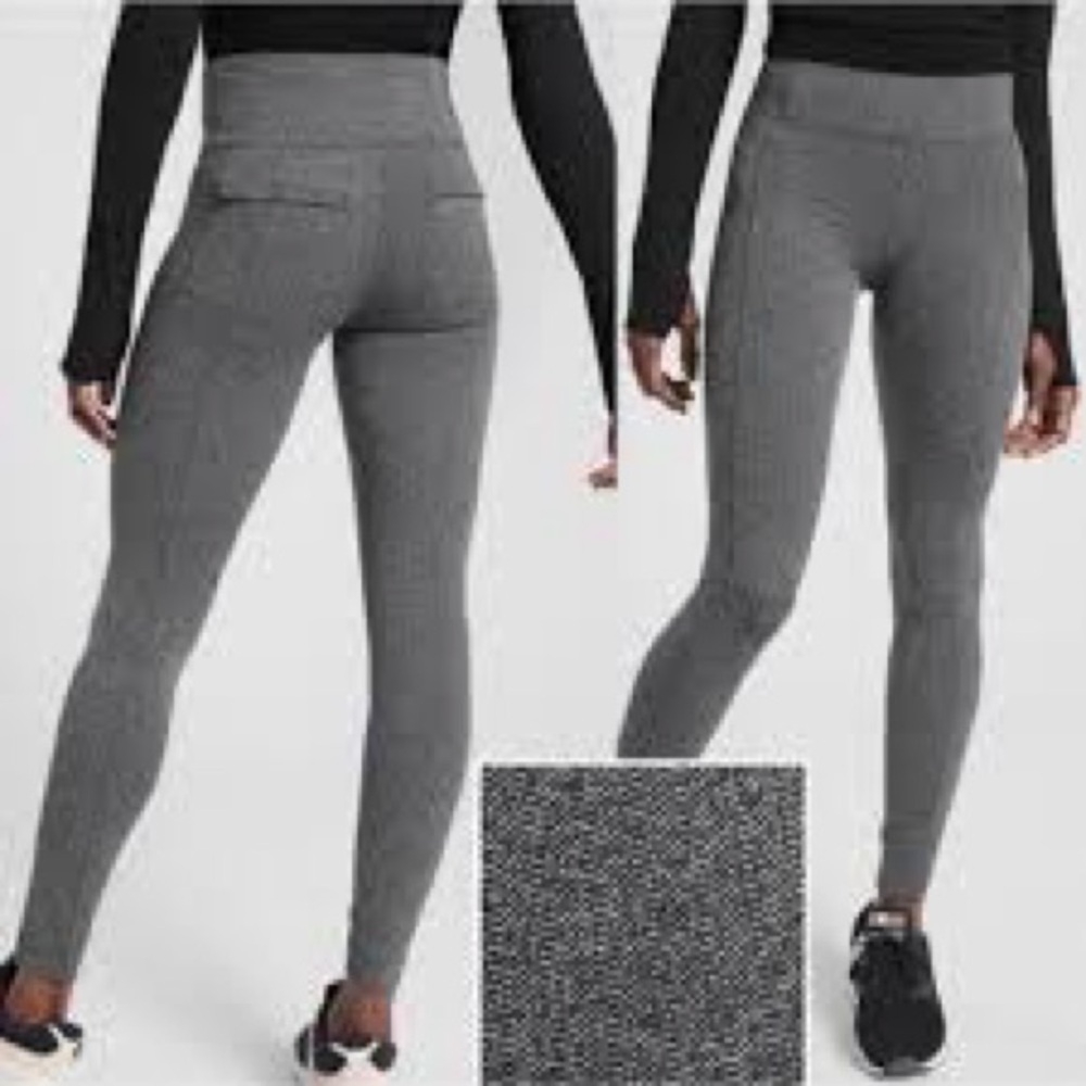 MEDIUM TALL Athleta Delancey Herringbone tights navy black white womens 2 pairs - Picture 8 of 10